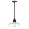 Westinghouse Pendant 60W Iron Hill 11In ORB High-Lights Clear Seeded Glass 6116600
